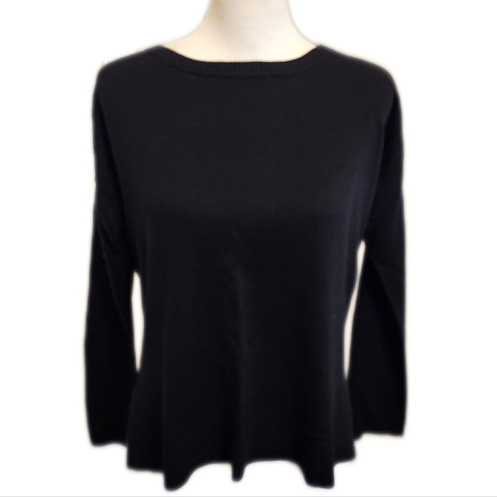 Lululemon Black Fine Knit Cashmere Blend Lightweight Sweater, 6 (No Tag)
